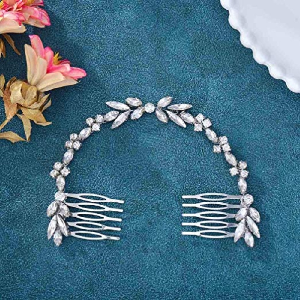 Rhinestone Wedding Bridal Hair Comb Silver